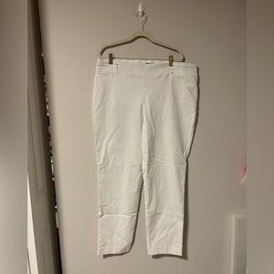 JM Collection Women’s White Stretch Pull On Chino Pants XXL